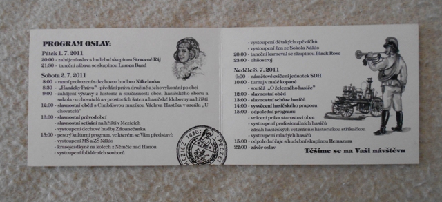 Pozvánka na oslavy 660 let obce Mezice - 2011