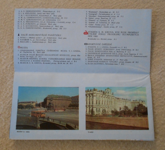 Mapa - Leningrad - 1980 / sovětská v české jazykové mutaci /