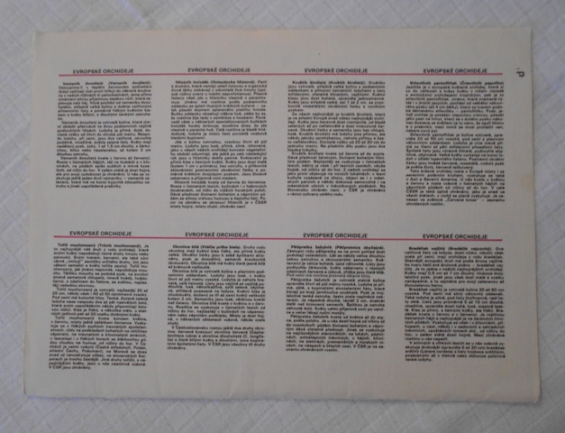 Atlas abc - Příroda Flóra Evropské orchideje - původní list 8 kartiček