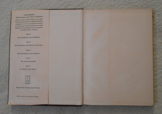 Adolf Schlatter - Die Briefe an die Galater, Epheser, Kolosser und Philemon - 1954 - německy