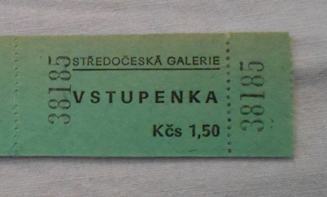 Vstupenka Středočeská galerie - 1,50 Kčs - 2 ks