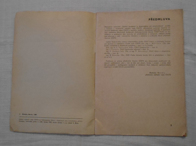 Břetislav Benda - Zpětný projektor a diaprojektor při přednáškách - 1984
