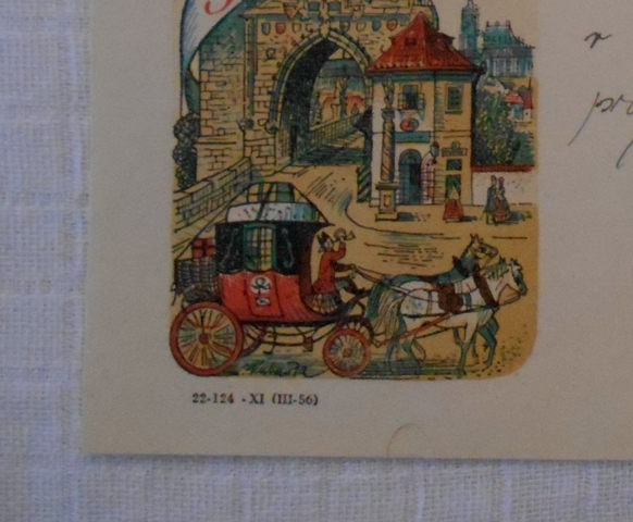 Telegram - V. Kubašta ilustrovaný doručovací formulář použitý - 1956