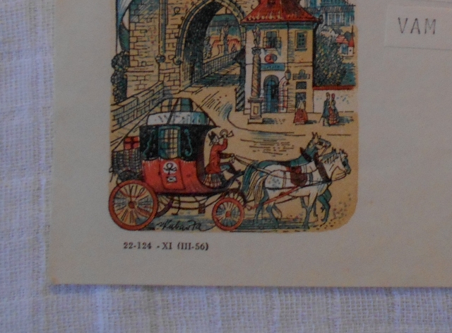 Telegram - V. Kubašta ilustrovaný doručovací formulář použitý - 1956