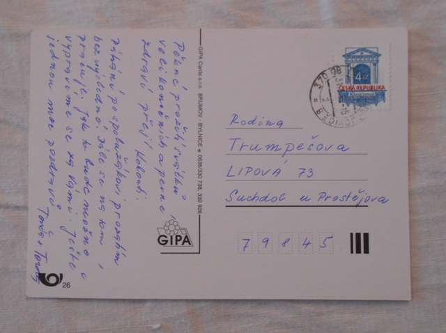Pohlednice Veselé Velikonoce - Malovaná kuřátka s kraslicí - Gipa 1998 - POSLANÁ