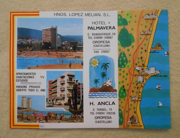 Plakát Costa de Azahar Oropesa Del Mar Castellon - barevný plakát s plánkem