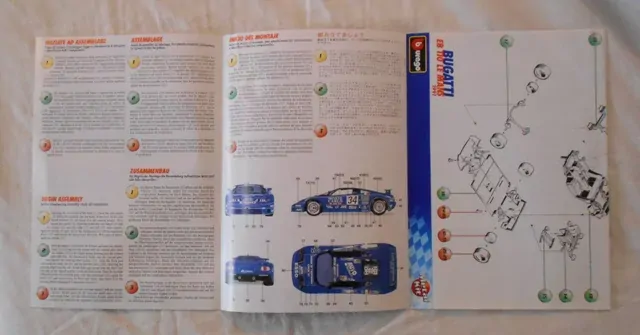 Příbalový leták Bburago s návodem pro stavbu Bugatti EB 110 Le Mans - cod. 5535