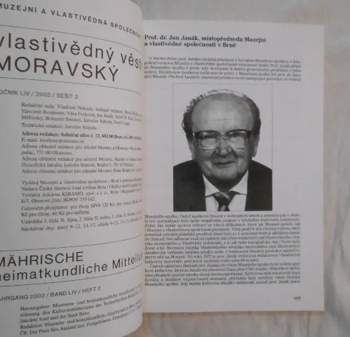 Časopis Vlastivědný věstník moravský rok 2002 číslo 2