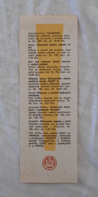 Propagační papírová záložka SZN - Státní zemědělské nakladatelství - 1956
