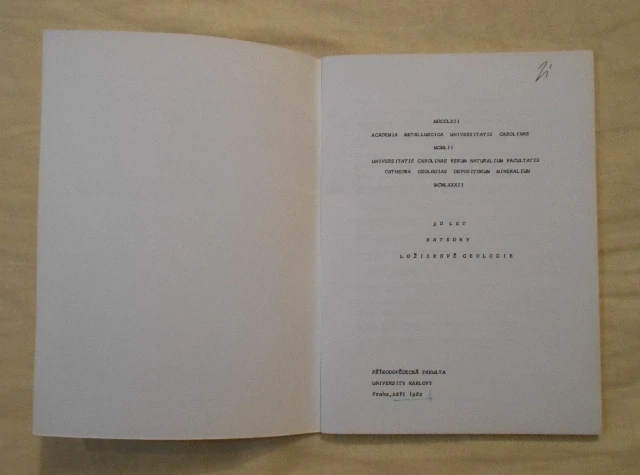 30 let katedry ložiskové geologie - Univerzita Karlova 1982