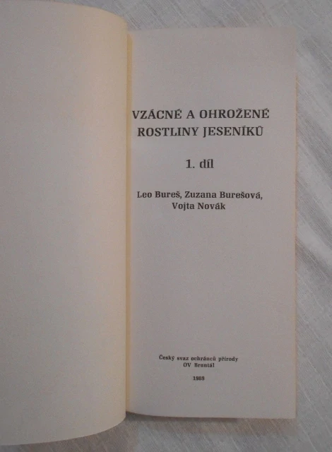 Vzácné a ohrožené rostliny Jeseníků 1. díl - 1989