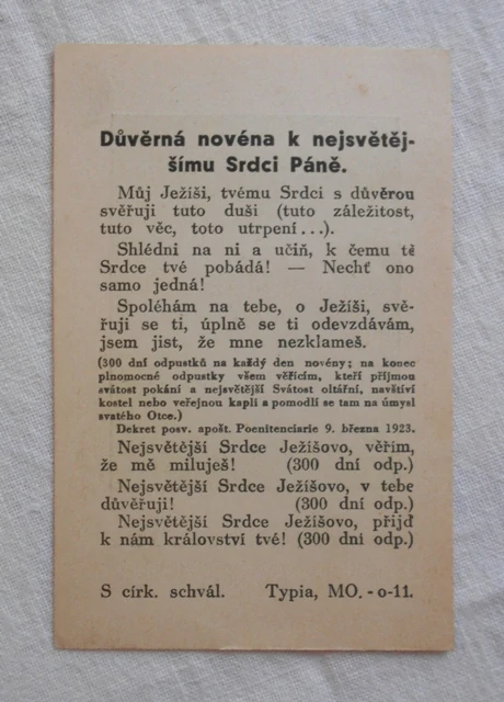 Svatý obrázek Božské Srdce Páně - nedatované retro