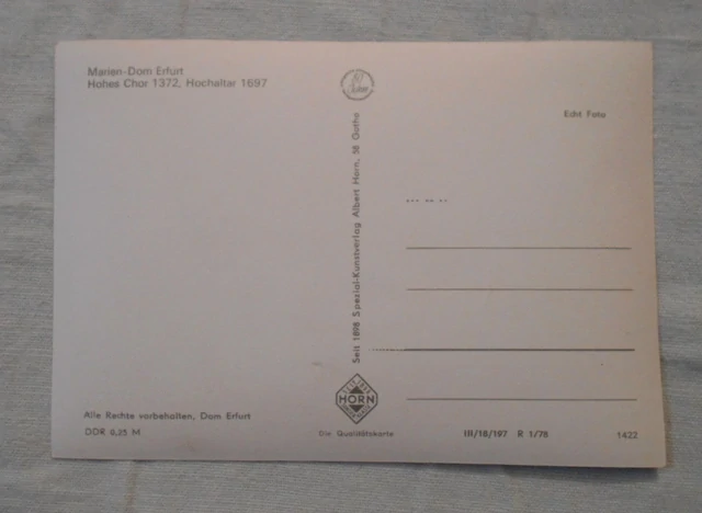 Pohlednice Erfurt Marien-Dom Hohes Chor und Hochaltar - NDR 1978