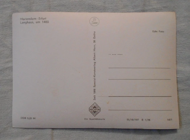 Pohlednice Erfurt Marien-Dom Langhaus - NDR 1978