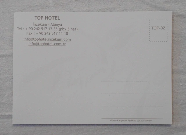 Pohlednice Alanya Top Hotel Türkiye - Turecko - nepopsaná neposlaná