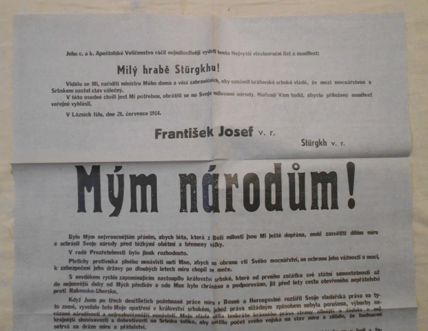 Replika Císařský manifest Mým národům 1914 - SOUČASNÁ REPLIKA