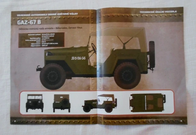 Časopis Vojenské automobily Druhé světové války č. 7 GAZ-67 B - 2024 - bez modelu