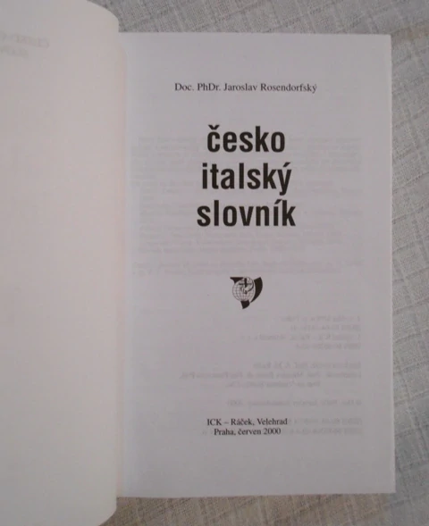 Jaroslav Rosendorfský - Česko italský slovník - SPN 2000