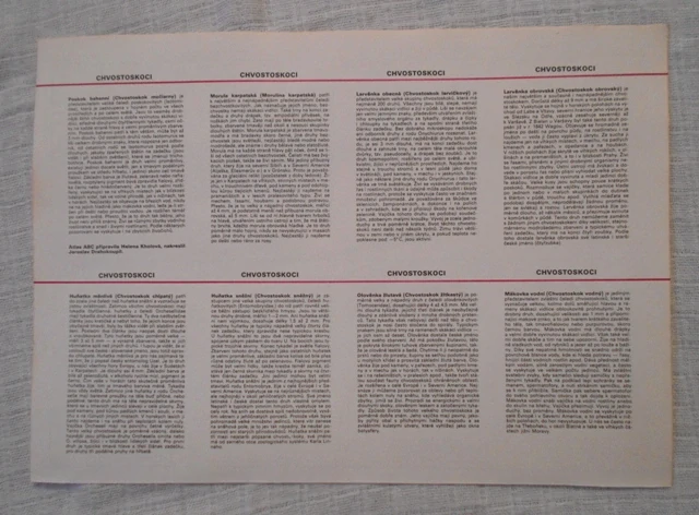 Atlas abc - Příroda Fauna Chvostoskoci - původní list 8 kartiček - 1985
