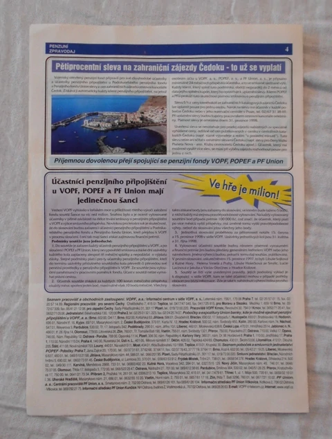 Časopis Penzijní zpravodaj VOPF 1997