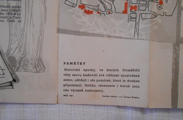 Regionální propagační leták Litoměřice Pohostinné město v Českém Středohoří - 1951
