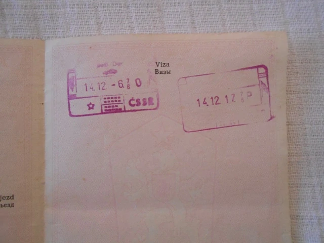 Cestovní příloha k Občanskému průkazu - ČSSR 1976