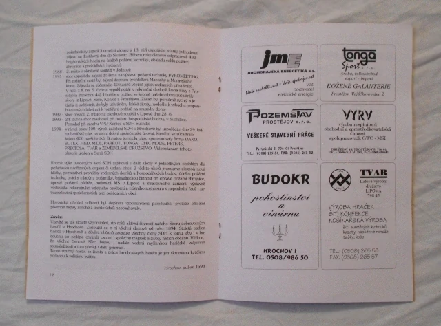100 let Sboru dobrovolných hasičů v Hrochově 1894-1994