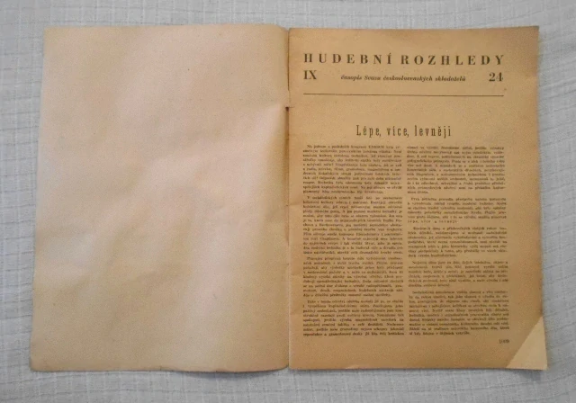 Časopis Hudební rozhledy číslo 24 / 1956 - ročník IX.