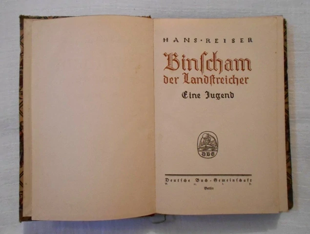 Hans Reiser - Binscham der Landstreicher: Eine Jugend - v němčině