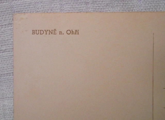 Pohlednice Budyně nad Ohří - říční most - černobílá