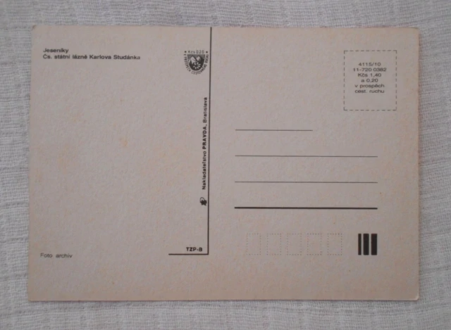 Pohlednice Karlova Studánka - barevná nepoužitá - retro