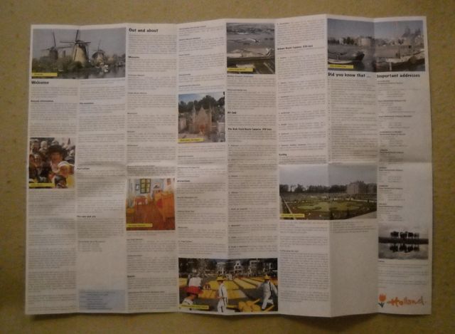 Reklamní leták a mapa společnosti KLM - leden 2003