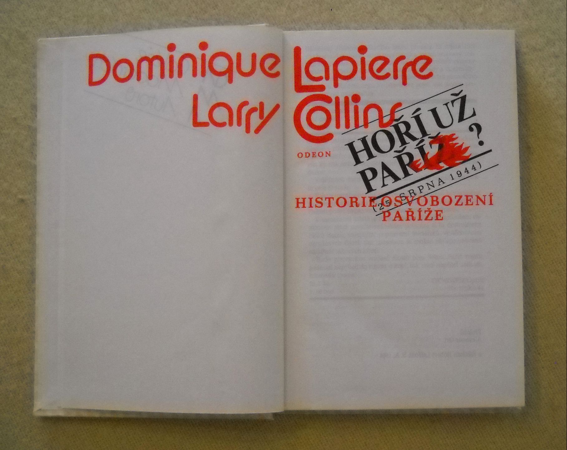 Lapierre Collins - Hoří už Paříž? - Odeon 1985