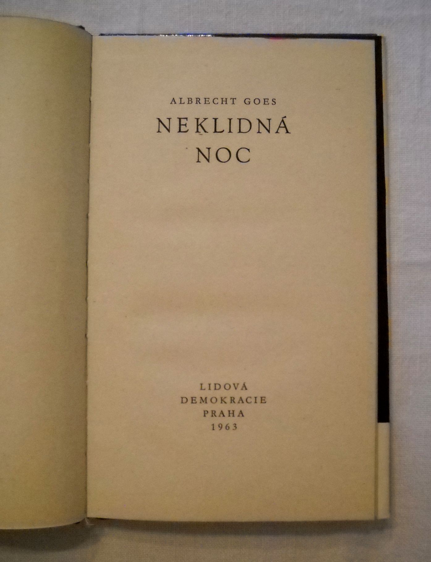 Albrecht Goes - Neklidná noc - 1963