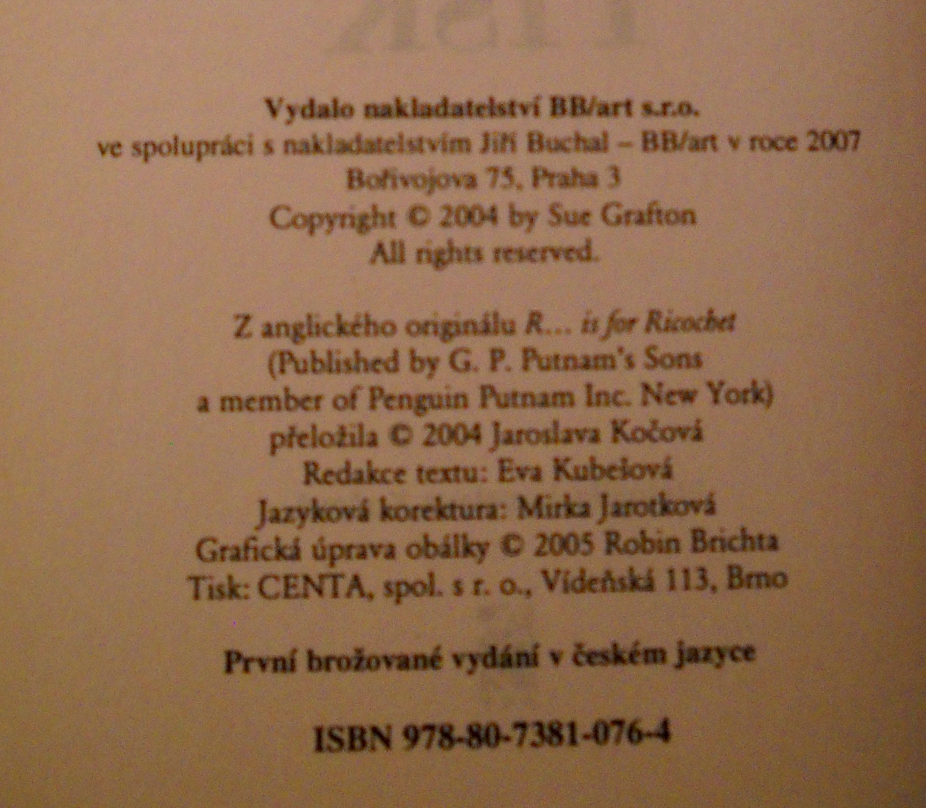 Sue Graftonová - R... jako risk - BB art 2007