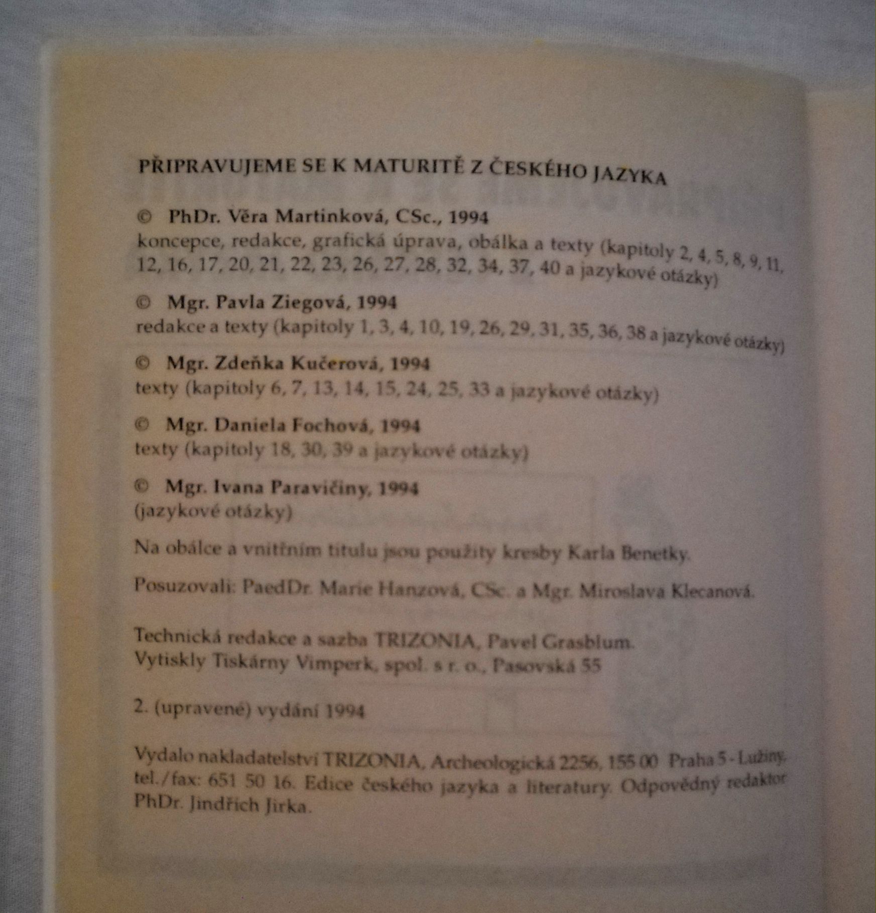 Připravujeme se k maturitě z Českého jazyka - Praha 1994