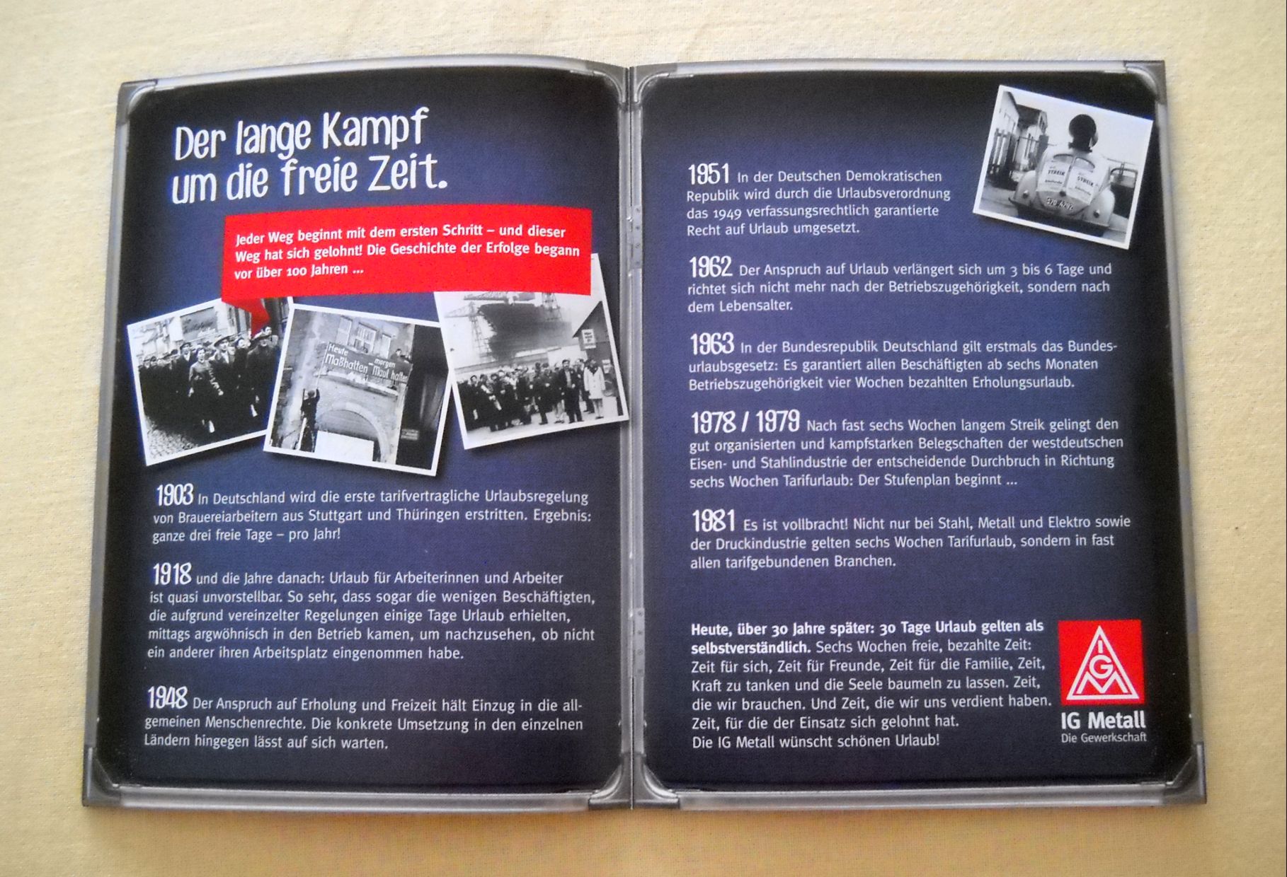 Reklamní brožura Urlaub - IG Metal - 2014