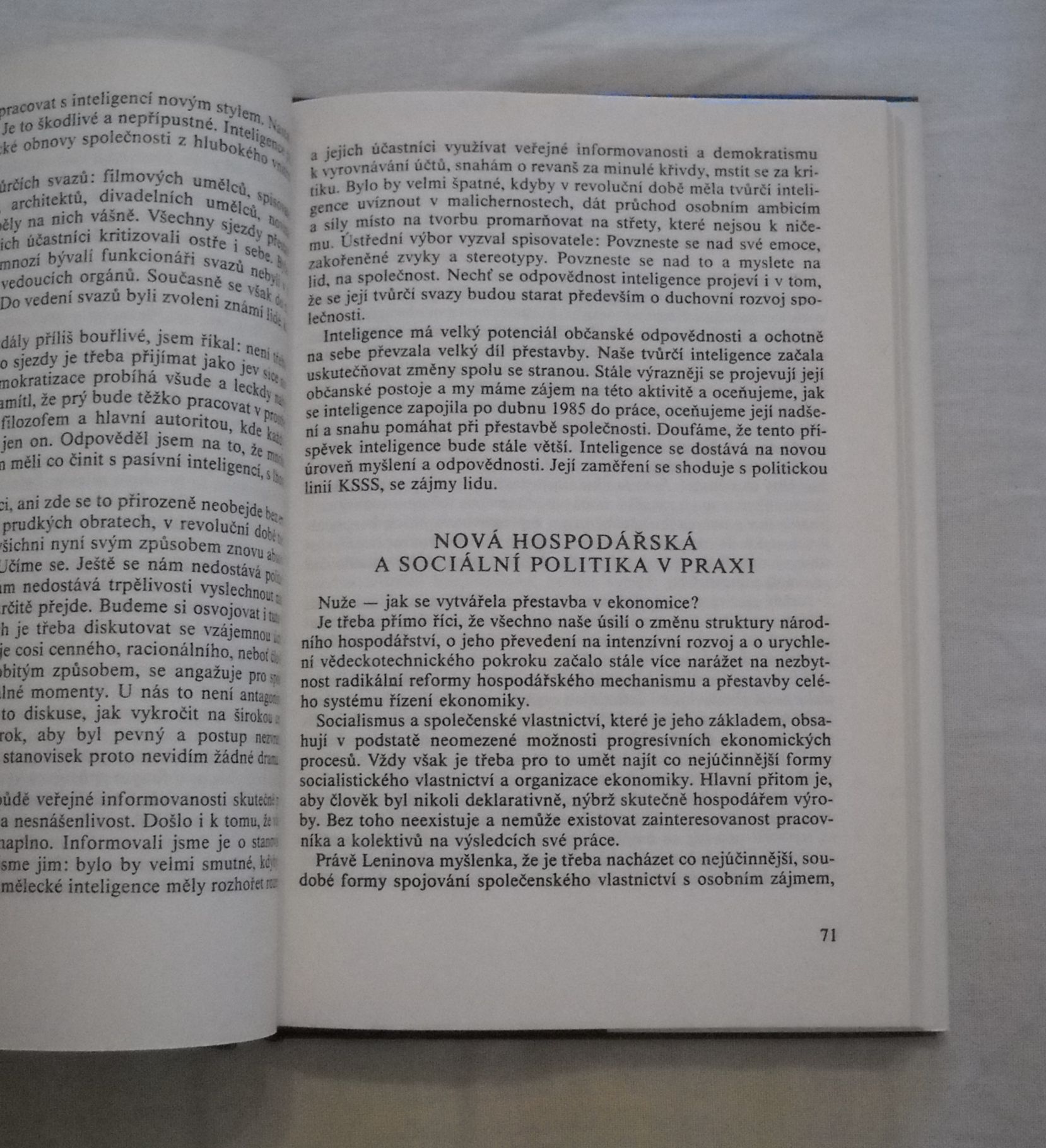 M.S. Gorbačov - Přestavba a nové myšlení pro naši zemi a pro celý svět - 1987