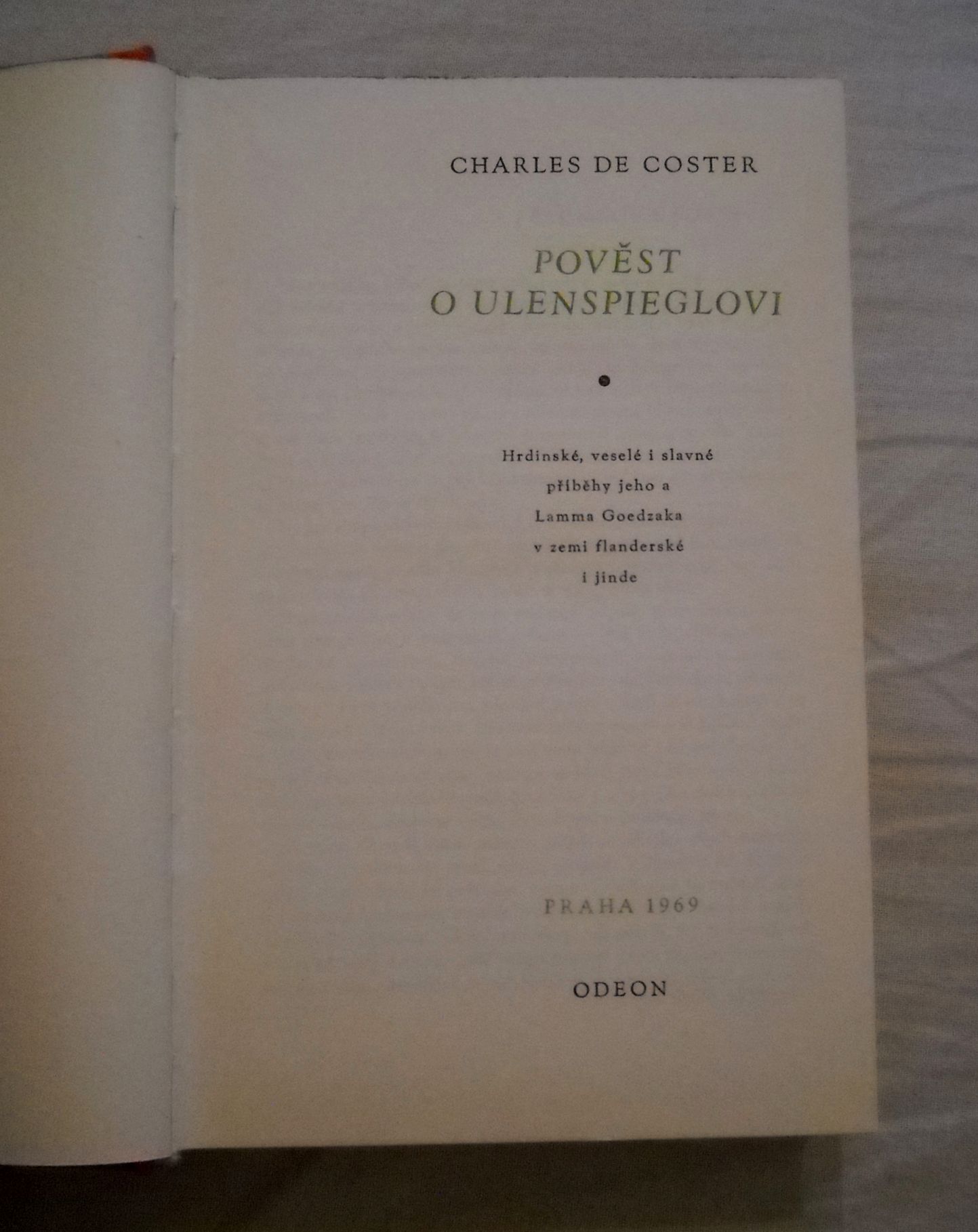 Charles de Coster - Pověst o Ulenspiegelovi - 1969