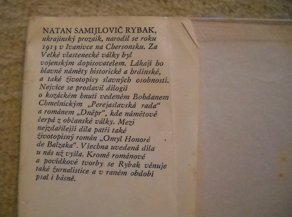Natan Rybak - Omyl Honoré de Balzaka - LN 1974