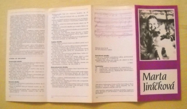 Informační pamětní leták Marta Jiráčková - 1993