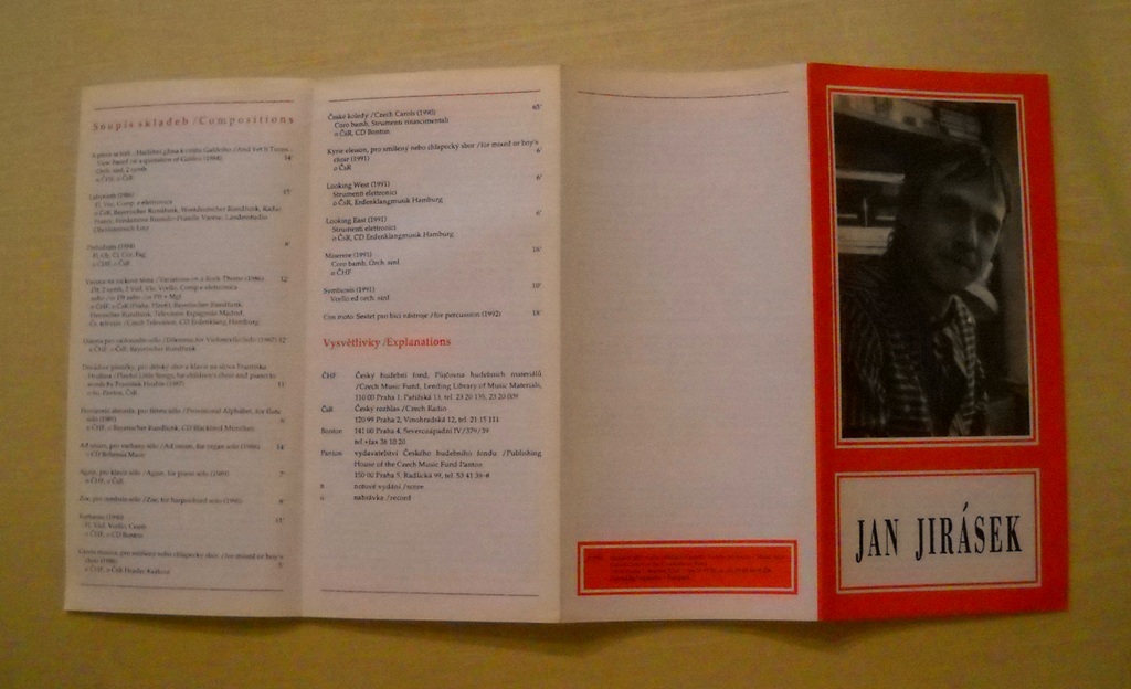 Leták Jan Jirásek - 1993