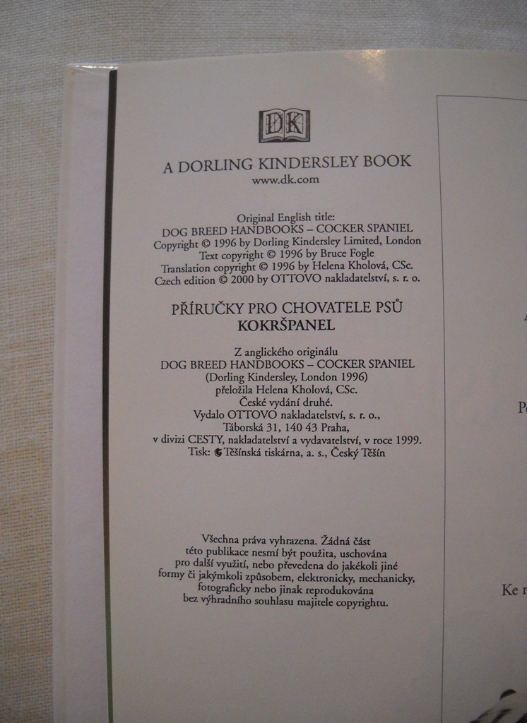 Dr. Bruce Fogle - Anglický a americký kokršpaněl - Cesty 1999