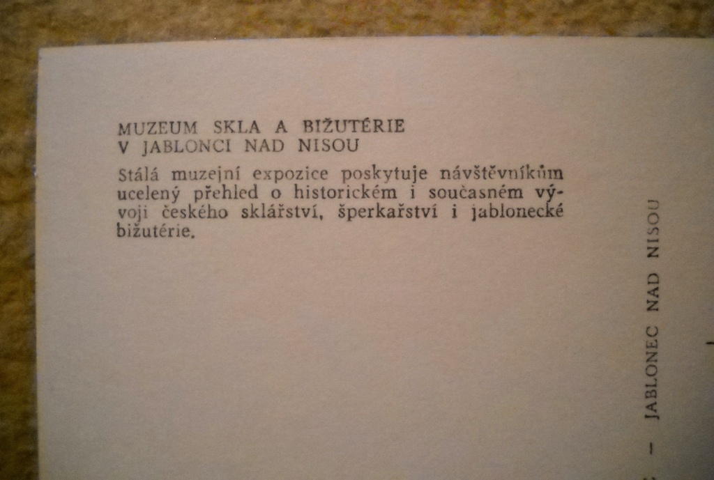 Pohlednice Muzeum skla a bižuterie v Jablonci nad Nisou