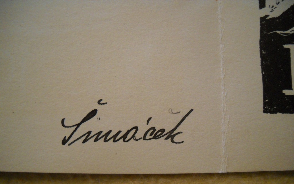 PF 1948 - tisk z rytina - podepsán Oldřich Šimáček