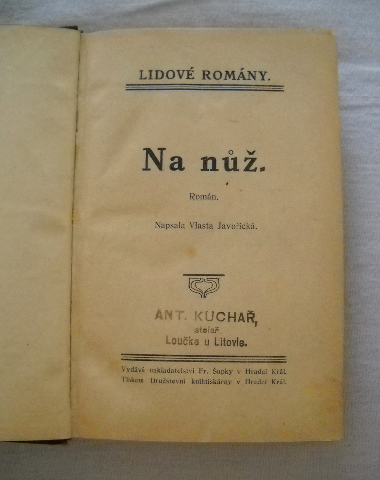 Vlasta Javořická - Na nůž díl I. - 1930
