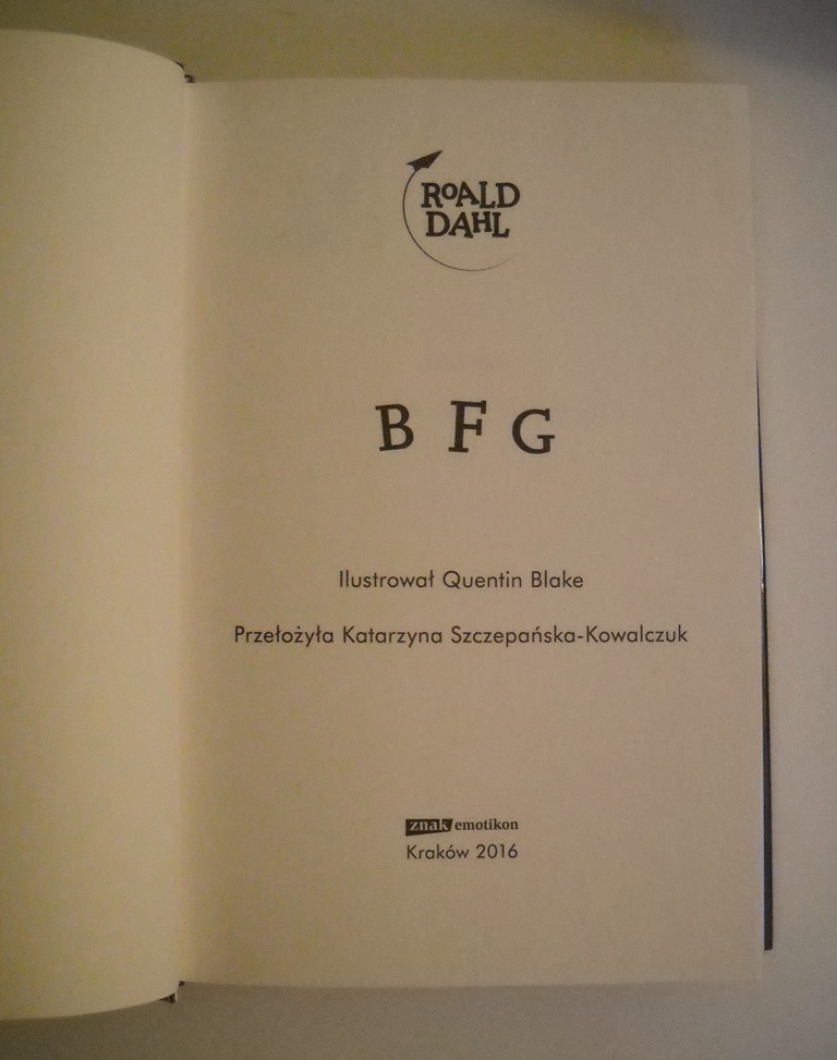 Roald Dahl - BFG Bardzo Fajny Gigant - 2016