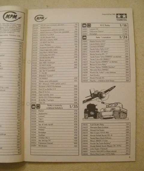 MPM - Katalog 1992 - značkový katalog plastikových modelů