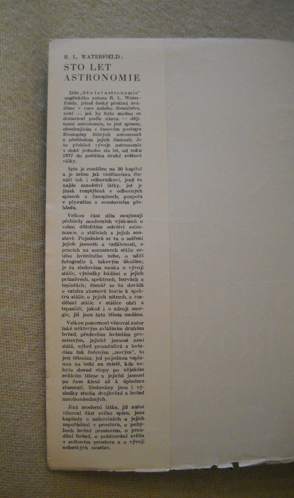 Reginald L. Waterfield - Sto let astronomie - 1948