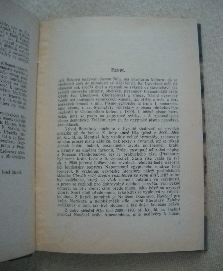 Josef Staněk - Dějiny světové literatury - Brno 1932